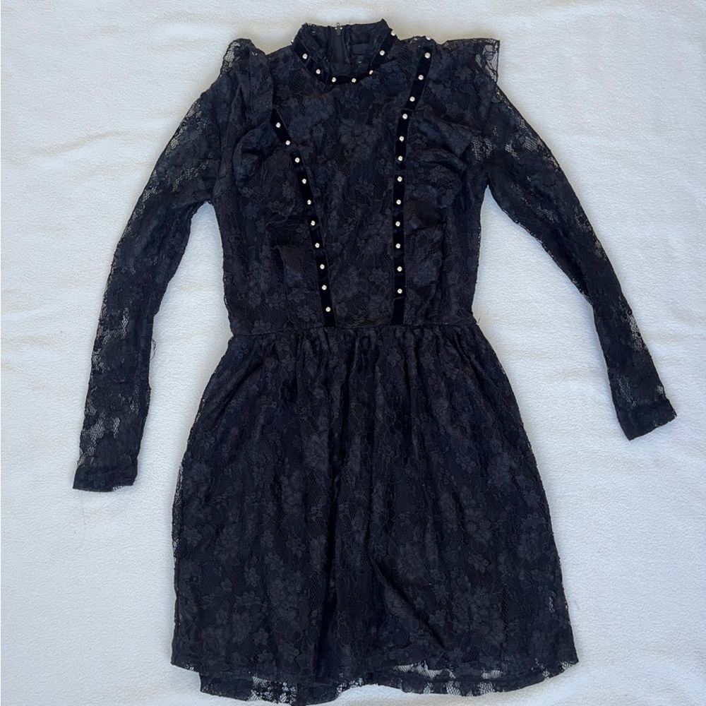 Black Lace Dress with small studded accents